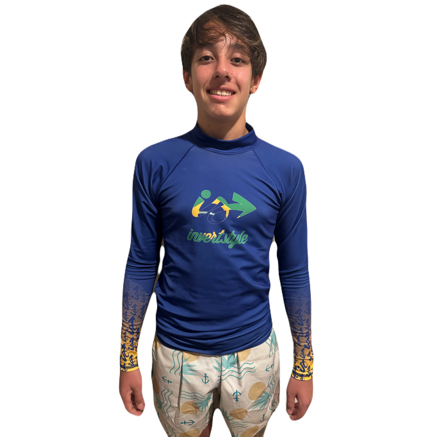 Lycra Invert Style Brazil Manga Longa Azul