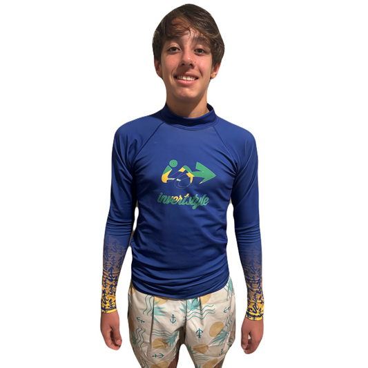 Lycra Invert Style Brazil Manga Longa Azul