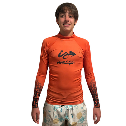Lycra Invert Style Manga Longa Laranja