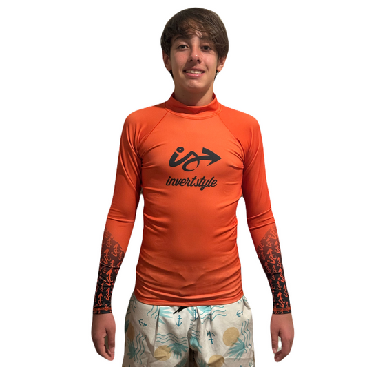 Lycra Invert Style Manga Longa Laranja
