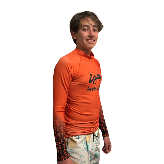 Lycra Invert Style Manga Longa Laranja