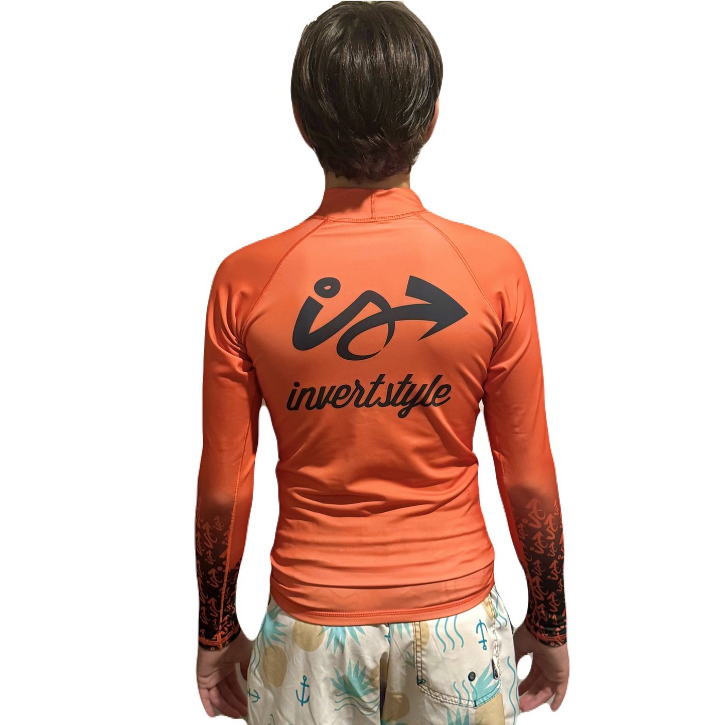 Lycra Invert Style Manga Longa Laranja